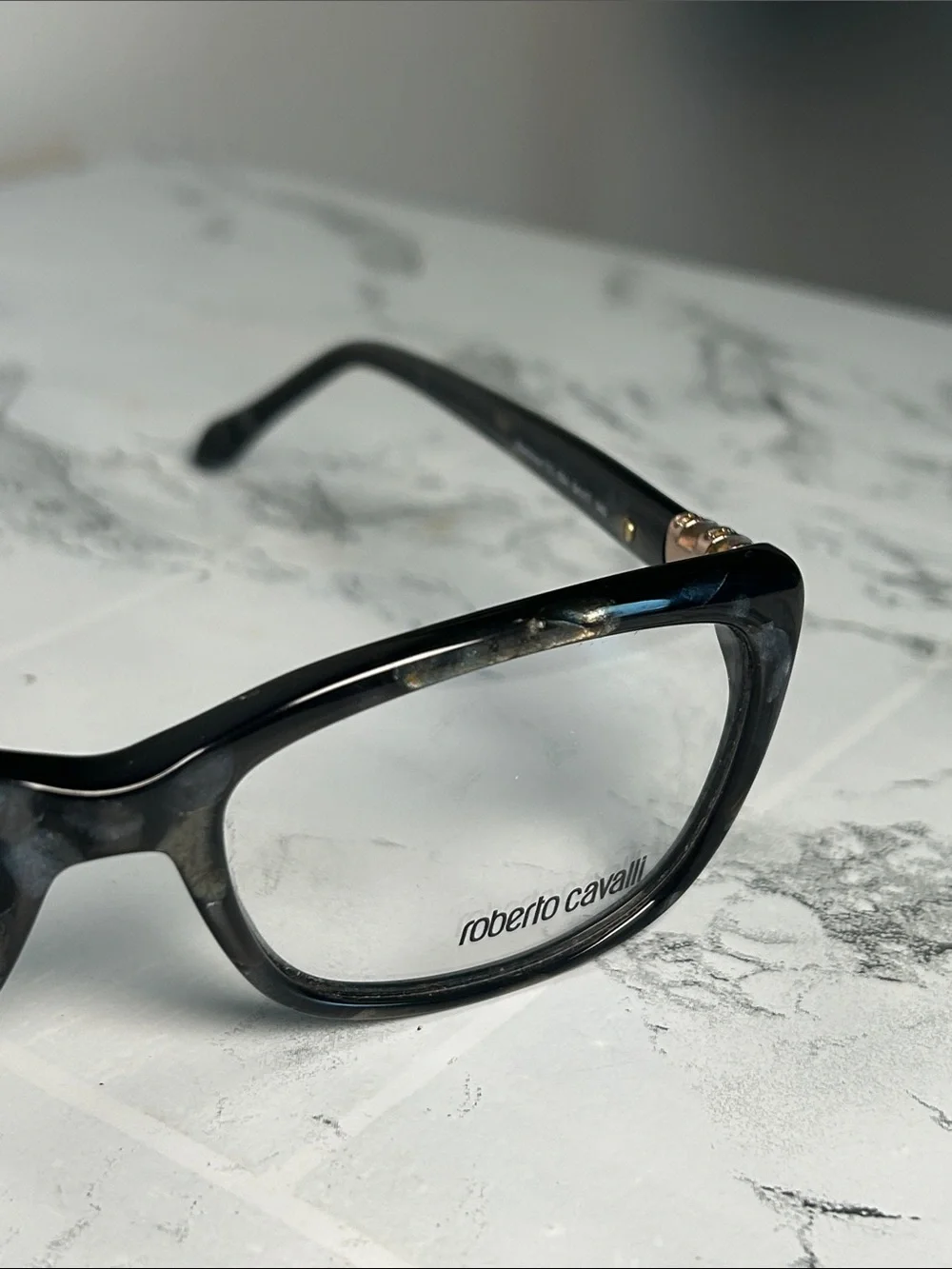 Roberto Cavalli Martinica 715 Marble Cat Eye Eyeglasses 54-17-140 NWT